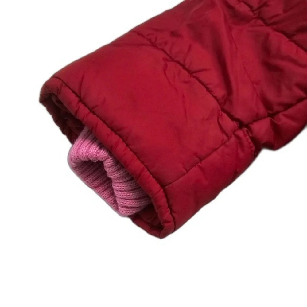 Old Navy Red‎ Puffer Winter Coat Fleece Lined Hood Toddler Girls 18-24m